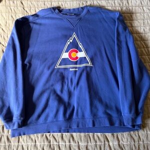 Reebok Colorado Rockies Hockey Throwback Vintage Oversized Crew Sweatshirt 2XL